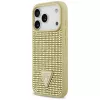 GUESS Rhinestone Triangle Logo hoesje voor iPhone 17 Pro - goud