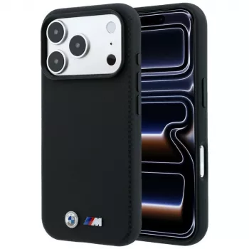 BMW M Quadrille Kevlar metaal-logo MagSafe hoesje voor iPhone 18 Pro / 17 Pro - zwart