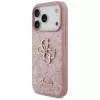 GUESS Fixed Glitter Big 4G hoes voor iPhone 18 Pro / 17 Pro – roze