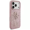 GUESS Fixed Glitter Big 4G hoes voor iPhone 18 Pro / 17 Pro – roze
