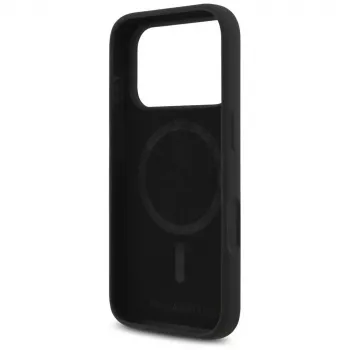 Karl Lagerfeld siliconen Karl & Choupette Ring MagSafe hoes voor iPhone 17 Pro Max - zwart