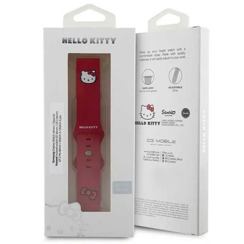 Hello Kitty universele siliconen armband 22mm rode Kitty-kop