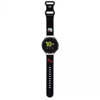 Hello Kitty universele siliconen armband met Kitty-kop-design, zwart, 20mm