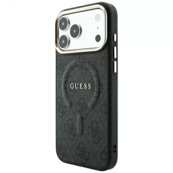 GUESS Embossed 4G Classic MagSafe hoes voor iPhone 17 Pro / 18 Pro - zwart