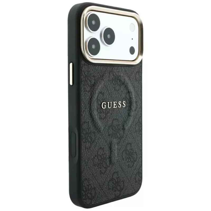 GUESS Embossed 4G Classic MagSafe hoes voor iPhone 17 Pro / 18 Pro - zwart