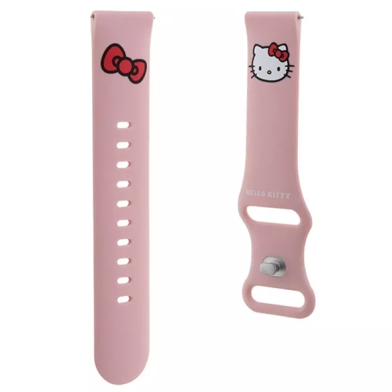 Hello Kitty Universele Siliconen Armband met Kitty-Koofd Motief, Roze, 20 mm