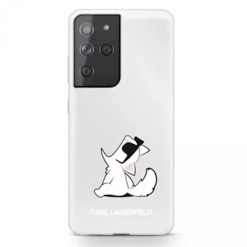 Karl Lagerfeld KLHCS21LCFNRC Galaxy S21 Ultra Transparante Hardcase met Choupette Fun Design