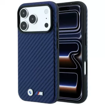 BMW M Carbon Metal Logo MagSafe Hoesje voor iPhone 18 Pro / 17 Pro - Navy
