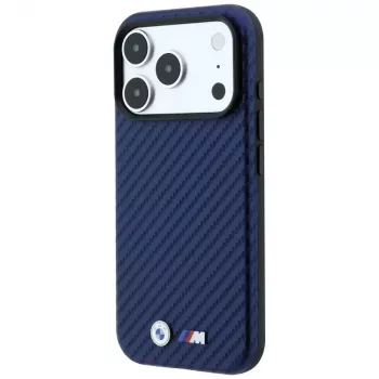 BMW M Carbon Metal Logo MagSafe Hoesje voor iPhone 18 Pro / 17 Pro - Navy
