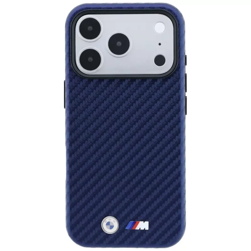 BMW M Carbon Metal Logo MagSafe Hoesje voor iPhone 18 Pro / 17 Pro - Navy