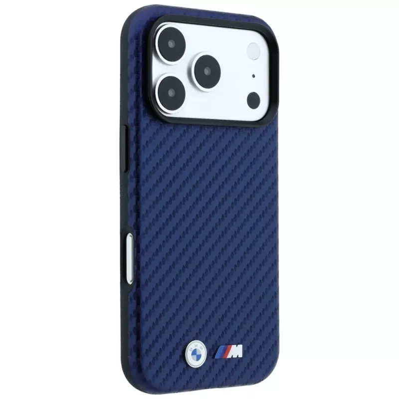 BMW M Carbon Metal Logo MagSafe Hoesje voor iPhone 18 Pro / 17 Pro - Navy