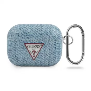 GUESS Jeans Collection Lichtblauw AirPods Pro Hoesje met Karabijnhaak
