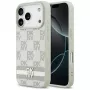 DKNY Ruitpatroon met opgedrukte Strepen Hoesje voor iPhone 17 Pro - Beige