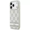 DKNY Ruitpatroon met opgedrukte Strepen Hoesje voor iPhone 17 Pro - Beige