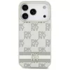 DKNY Ruitpatroon met opgedrukte Strepen Hoesje voor iPhone 17 Pro - Beige