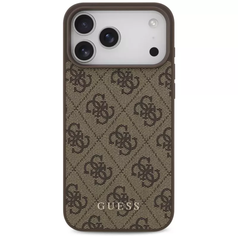 GUESS 4G Classic Hoesje voor iPhone 18 Pro Max / 17 Pro Max - Bruin