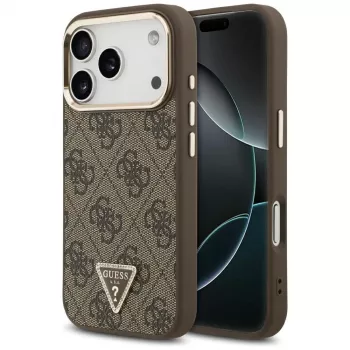 GUESS 4G Triangle Logo MagSafe-hoesje voor iPhone 17 Pro / 18 Pro - bruin