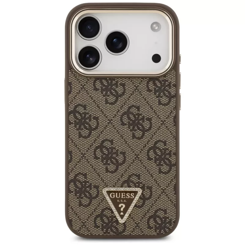 GUESS 4G Triangle Logo MagSafe-hoesje voor iPhone 17 Pro / 18 Pro - bruin