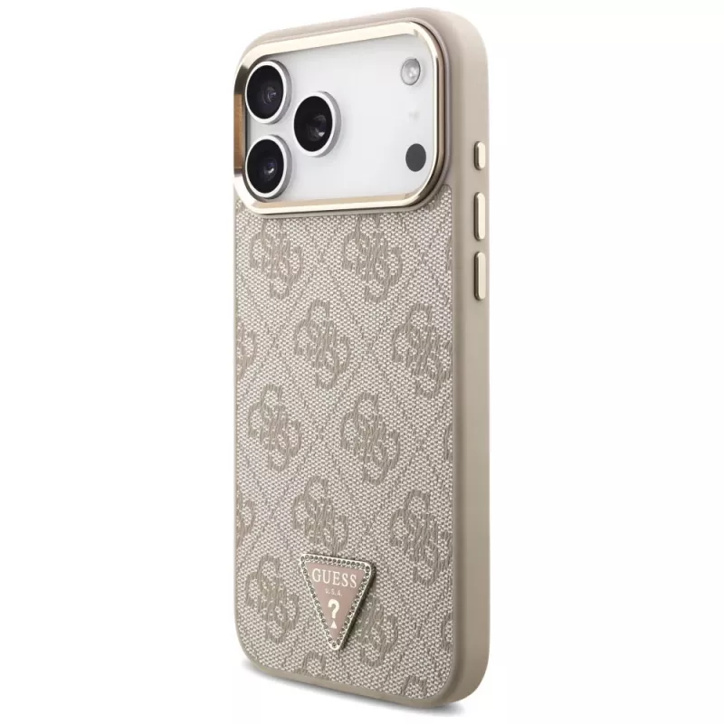 GUESS 4G Triangle Logo MagSafe-hoesje voor iPhone 18 Pro Max / 17 Pro Max - roségoud