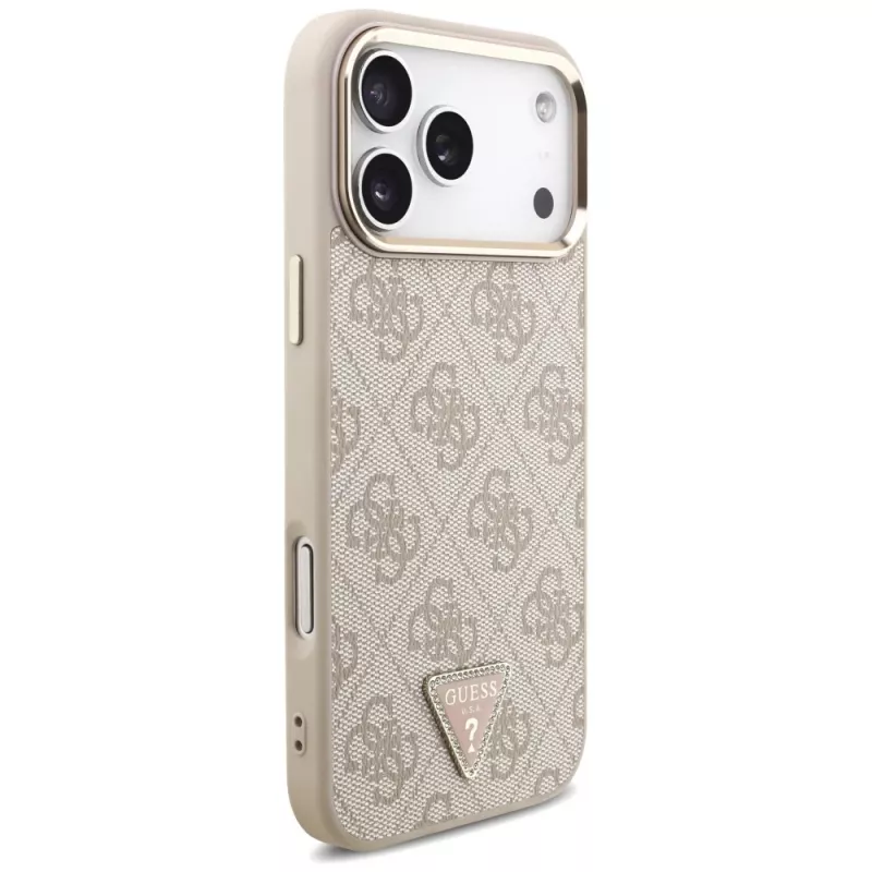 GUESS 4G Triangle Logo MagSafe-hoesje voor iPhone 18 Pro Max / 17 Pro Max - roségoud