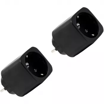 Shelly Plug M Gen3 zwart 2-pack slimme stekker met vermogensmeting, Wi-Fi & Bluetooth, 13A, energiemonitoring, Schuko
