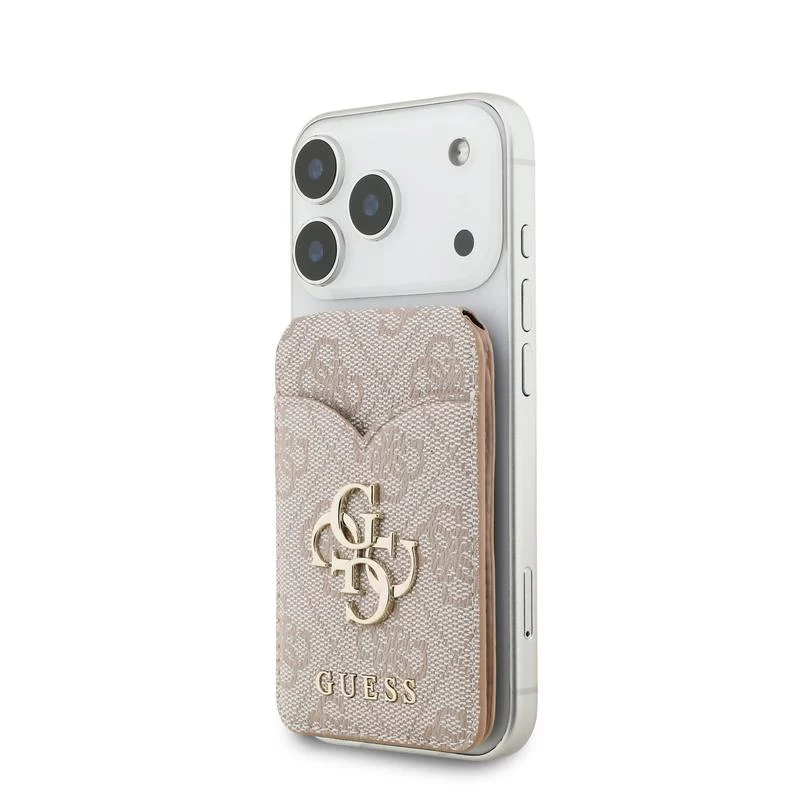 GUESS 4G Stand & Mirror MagSafe wallet case voor iPhone - roze