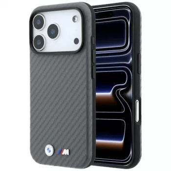 BMW M Carbon Metal Logo MagSafe-hoesje voor iPhone 18 Pro / 17 Pro - grijs