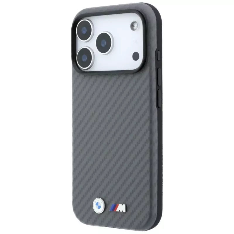 BMW M Carbon Metal Logo MagSafe-hoesje voor iPhone 18 Pro / 17 Pro - grijs