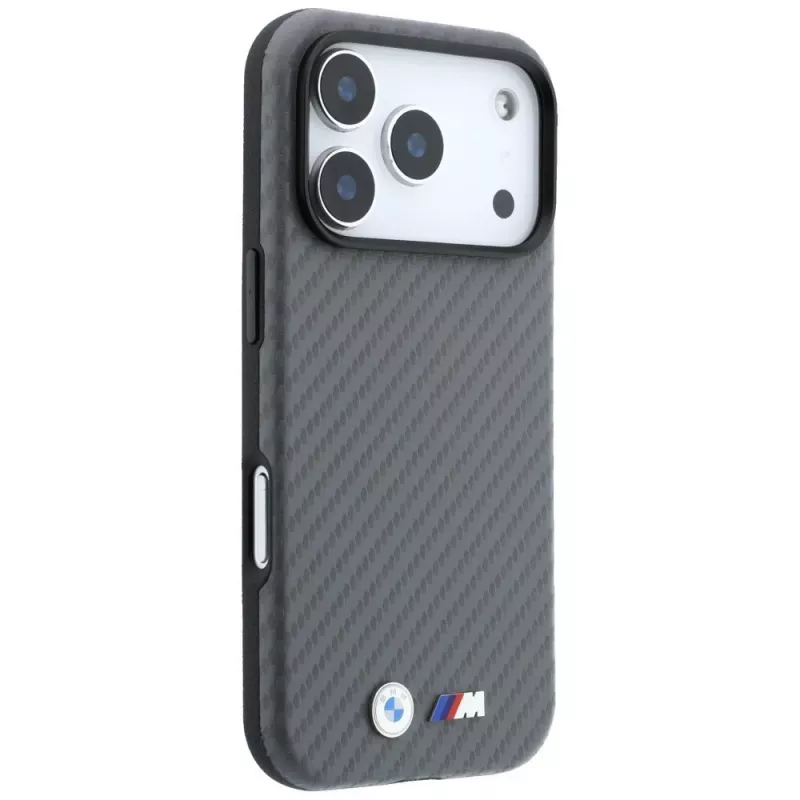 BMW M Carbon Metal Logo MagSafe-hoesje voor iPhone 18 Pro / 17 Pro - grijs