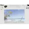 SIGEL H7470 schrijfonderlegger van papier met 3-jarenkalender 2027/2028/2029, Beach, 59,5 x 41 cm