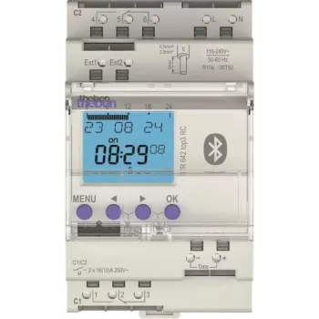 Theben TR642top3 BLE RC digitale tijdschakelaar met astro- en jaarprogramma, 2 kanalen, 3 TE