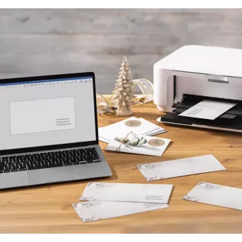 SIGEL 25 kerstkaarten enveloppen Rustic White DIN lang zonder venster
