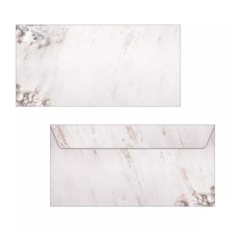 SIGEL 25 kerstkaarten enveloppen Rustic White DIN lang zonder venster