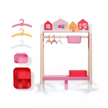 ZAPF CREATION BABY born kledingstang poppenkledingkast met opbergboxen en strijkijzers