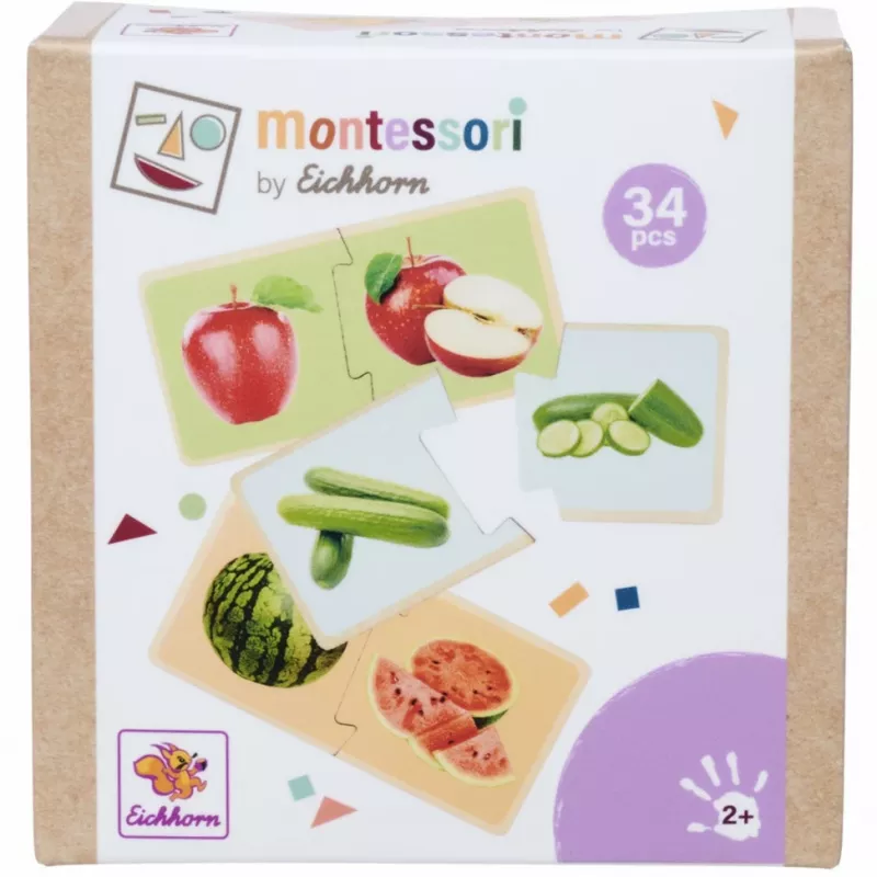 Eichhorn Montessori puzzel - houten stiftpuzzel voor peuters vanaf 12 maanden, FSC 100%