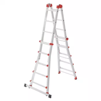Hailo M80 4x5 sporten multifunctionele combinatieladder, aluminium, 20 sporten, 150 kg, EN 131 Professional