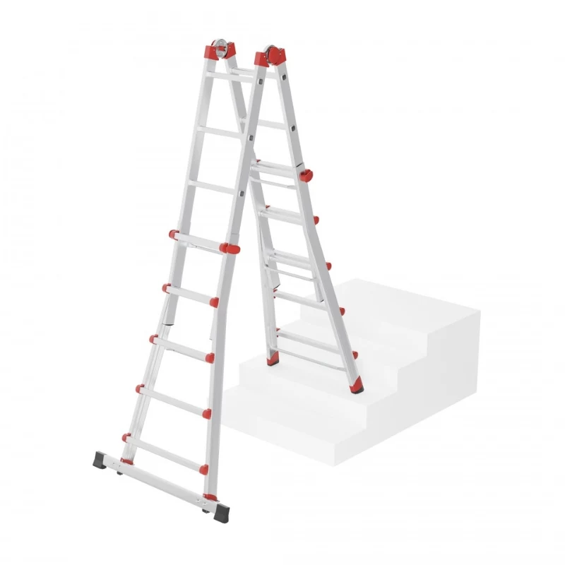 Hailo M80 4x5 sporten multifunctionele combinatieladder, aluminium, 20 sporten, 150 kg, EN 131 Professional