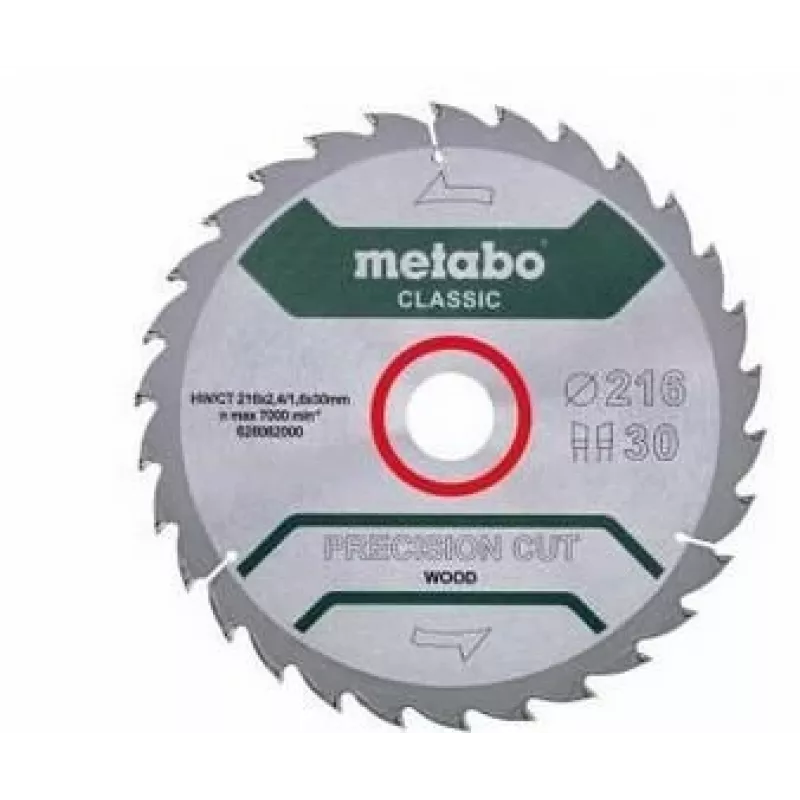 Metabo 628062000 Precision Cut Classic cirkelzaagblad 216mm x 30mm x 40T