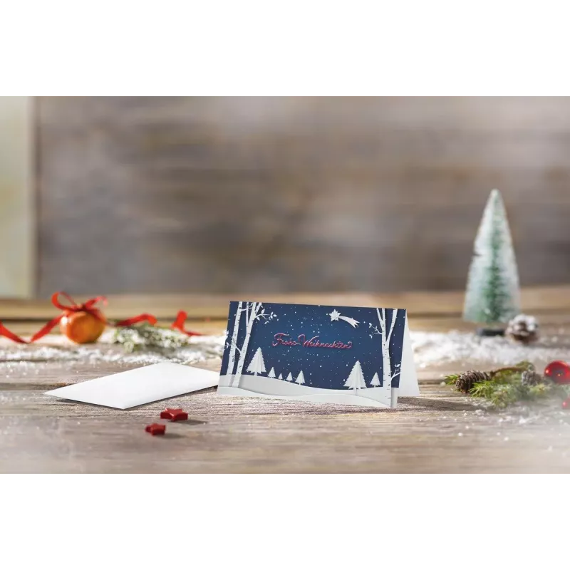 SIGEL DS087 kerstkaarten pop-up winterlandschap DIN lang, 25 kaarten met enveloppen