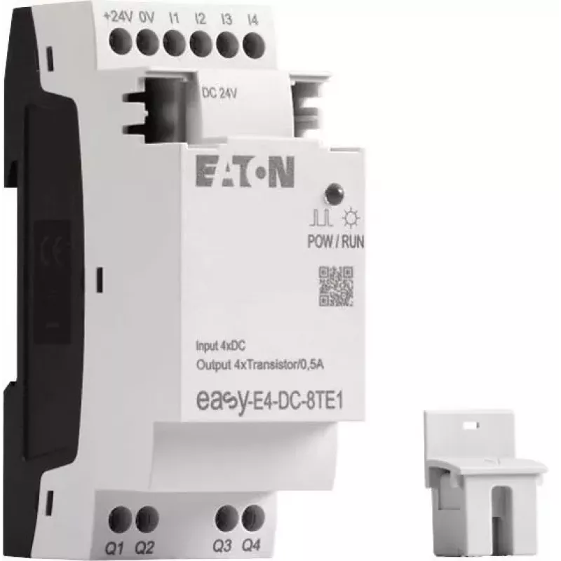 Eaton easyE4 DC 8TE1 digitale I/O-uitbreidingsmodule, 4DI/4DO, 24V DC, transistor PNP