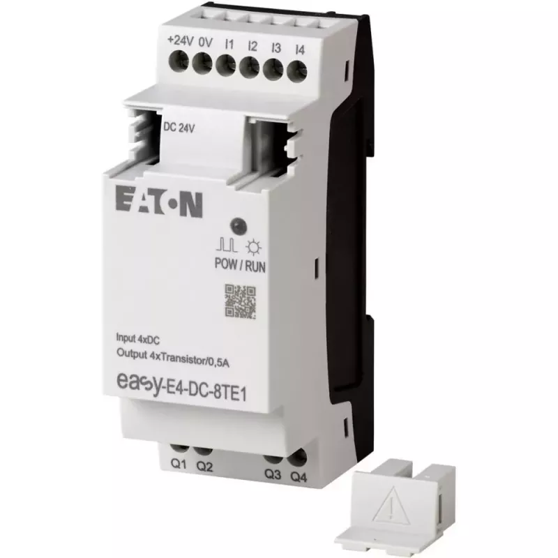 Eaton easyE4 DC 8TE1 digitale I/O-uitbreidingsmodule, 4DI/4DO, 24V DC, transistor PNP