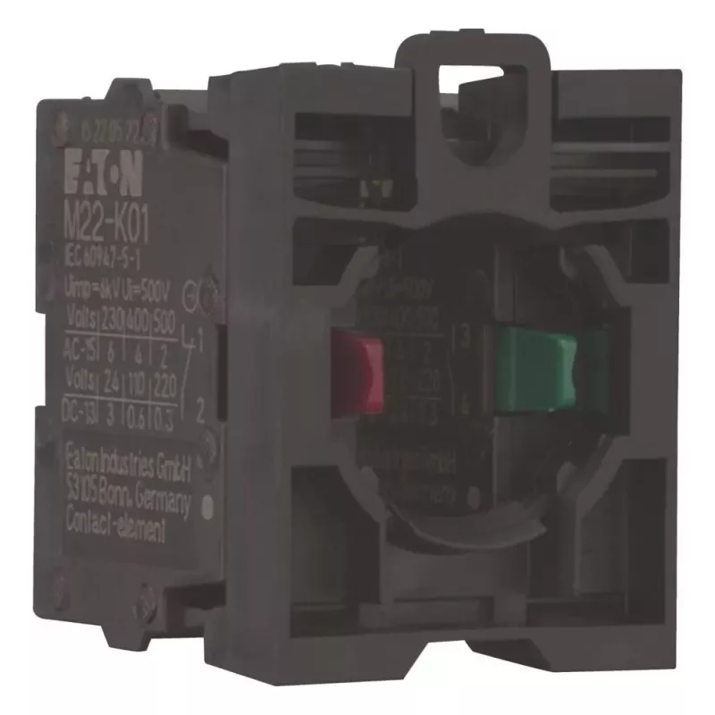 Eaton M22-AK11 hulpschakelblok, 1NO+1NC, frontbevestiging, schroefaansluitingen