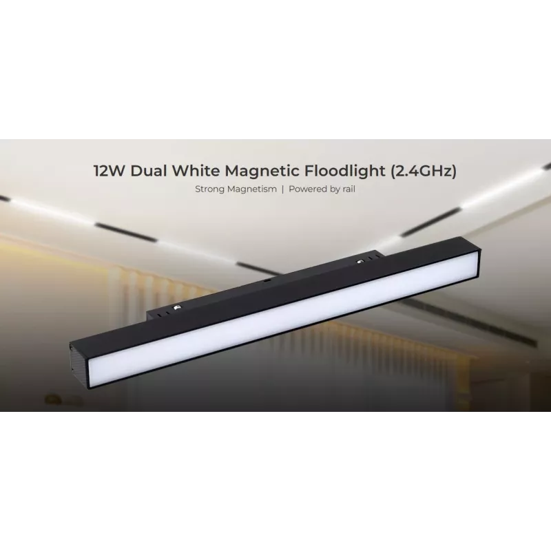MIBOXER MF2-12A-RF LED 48V railspot 12W CCT 2.4G tunable white zwart