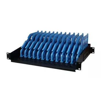 ALLNET 19 inch 3U rackmount tablet-opbergplateau voor 12 apparaten, staal, zwart