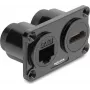 Delock dual panel mount RJ45 Cat.6 + HDMI 4K bus zwart