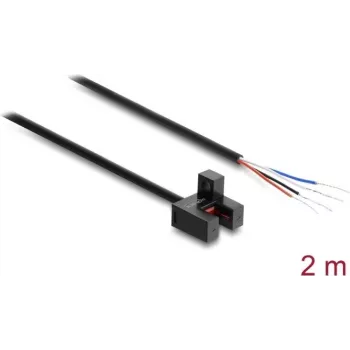 Delock lichtsluis vorkvormig 5 mm type F met 4 open kabeleinden PNP L/D omschakelbaar 2 m