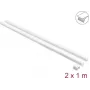 Delock zelfklevende kabelgoot met schuifdeksel 24 x 14 mm incl. verbinder - 1 m lengte, 2-pack, wit