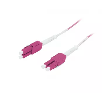 SYNERGY21 OM4 LC naar LC duplex uniboot push-pull glasvezel-patchkabel, 5m, aqua, LSZH, 2mm
