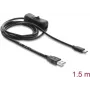 Delock USB-stroomkabel Type-A stekker naar USB Type-C™-stekker met schakelaar 1,5 m