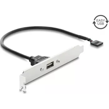 Delock USB 2.0 slotbeugel met 1 x EASY USB Type-A poort